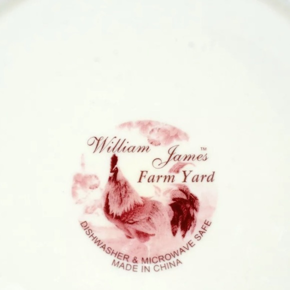 William James Farm Yard Four (4) Red Rooster Soup Bowls - Picture 3 of 3